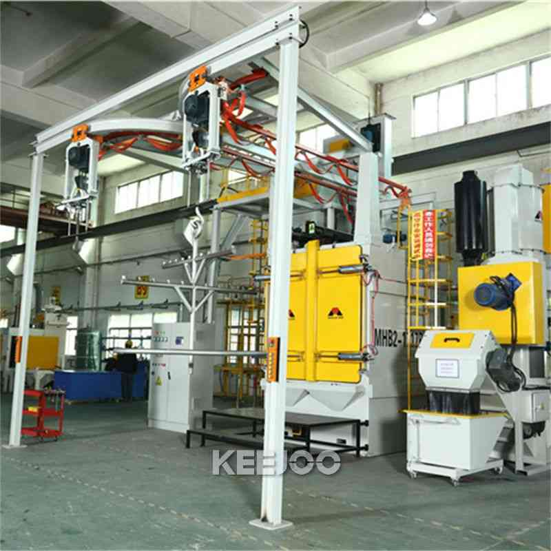 Double Hanger Hook Type Sand Blasting Machine Workpiece 500kg For Alloy Wheels