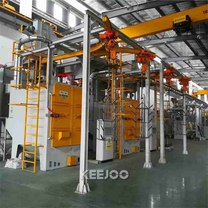 Double Hanger Hook Type Sand Blasting Machine Workpiece 500kg For Alloy Wheels