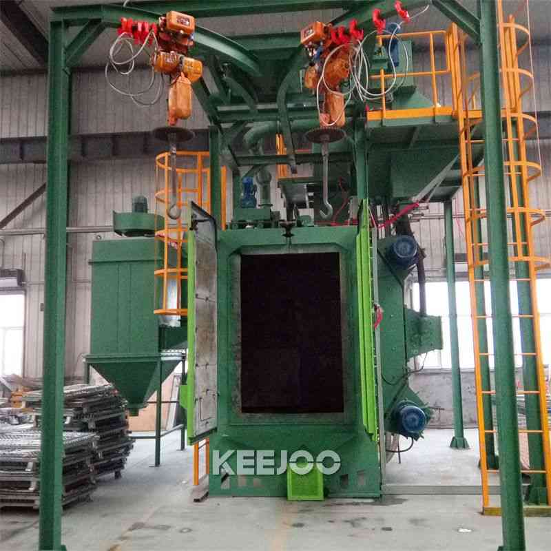 180*2kg Hanger Type Shot Blasting Machine Remove Welding Slag And Oxide Scale