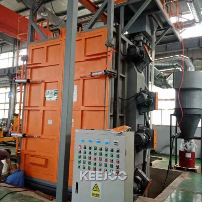 350kg/min Hanger Type Shot Blasting Machine Casting Parts Cleaning