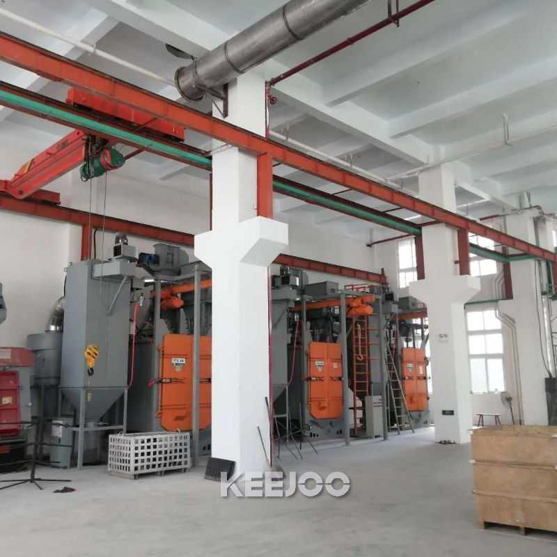 350kg/min Hanger Type Shot Blasting Machine Casting Parts Cleaning