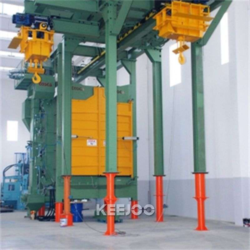 Automatic Dual Track Hook Type Shot Blasting Machine With Siemens PLC Control
