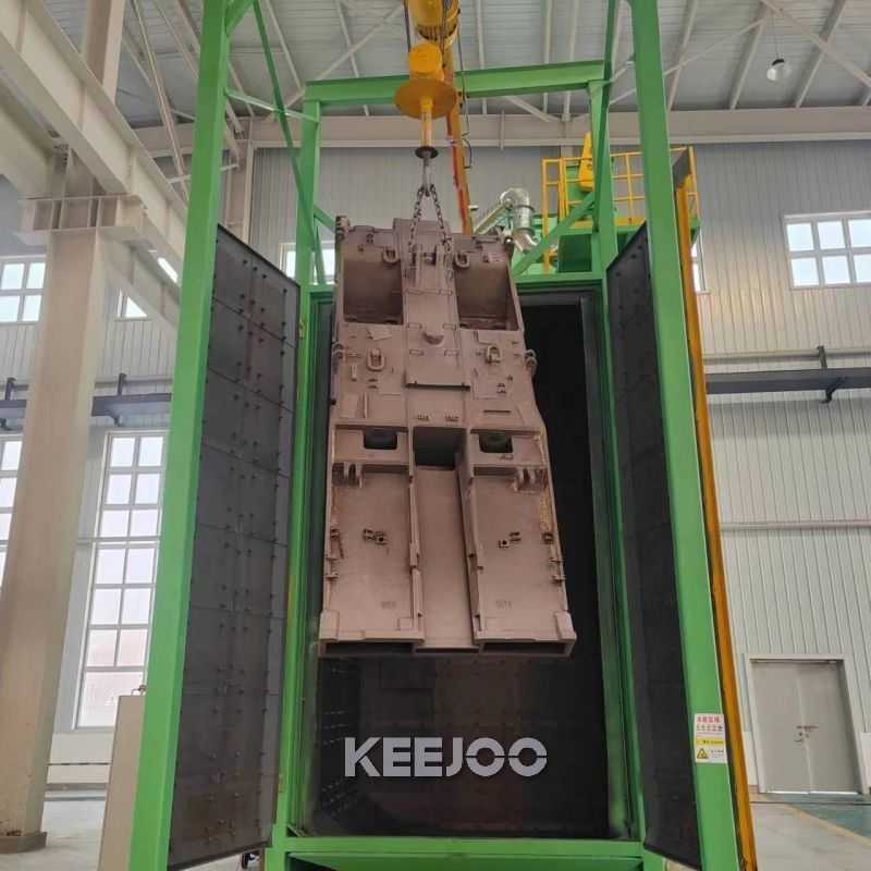 Hook Type 10*7.5kw Hanger Shot Blasting Machine High Dust Removal Efficiency