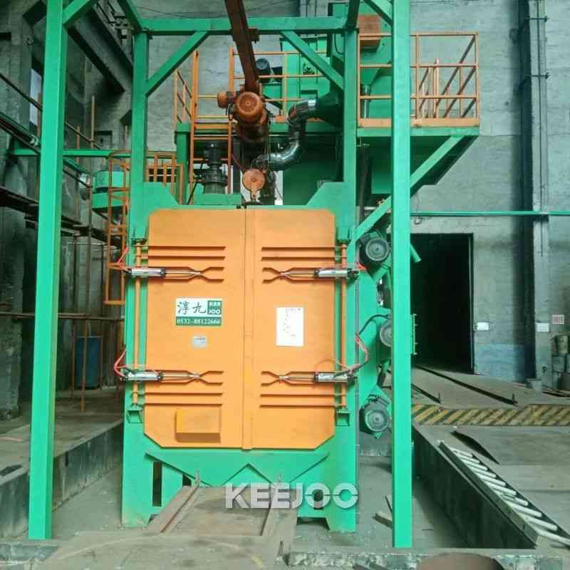 Hook Type 10*7.5kw Hanger Shot Blasting Machine High Dust Removal Efficiency