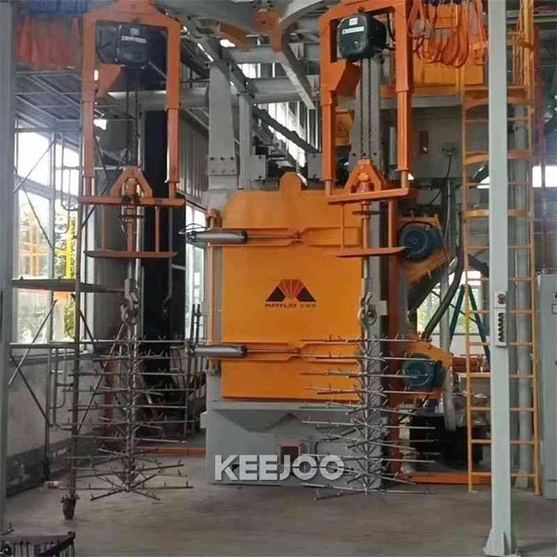 PLC Spinner Hanger Shot Blasting Machine With High Cleaning Efficiency Sa 2.5 Surface Roughness