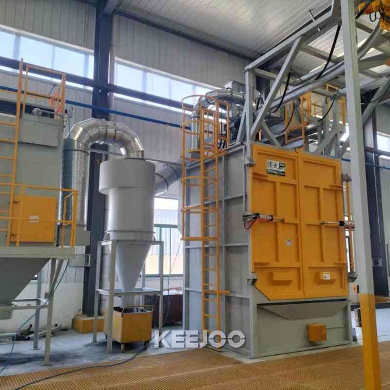 Low Noise Hanger Type Shot Blasting Machine PLC Controlled
