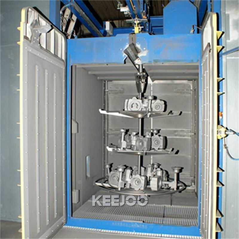 PLC Control Aluminum Wheel Blasting Machine Airless Hanger Type Anti Explosion