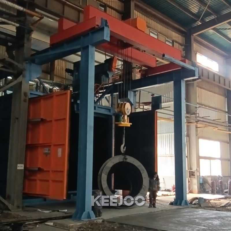 Double Hook Hanger Type Shot Blasting Machine Sa3.0 for Castings Forging Parts