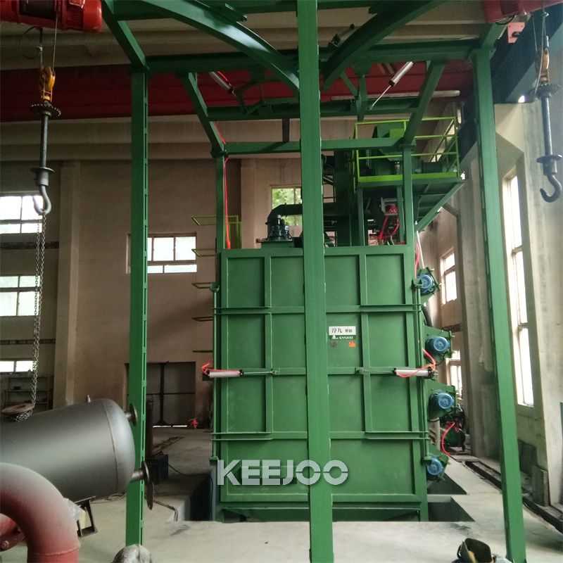 Double Hook Sa 2.5 Hanger Type Shot Blasting Machine For Castings Forgings Cleaning