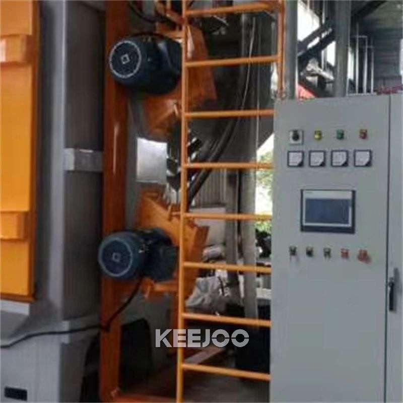 Máquina de granallado de gancho giratorio 1200×1600 para limpieza de piezas de forja