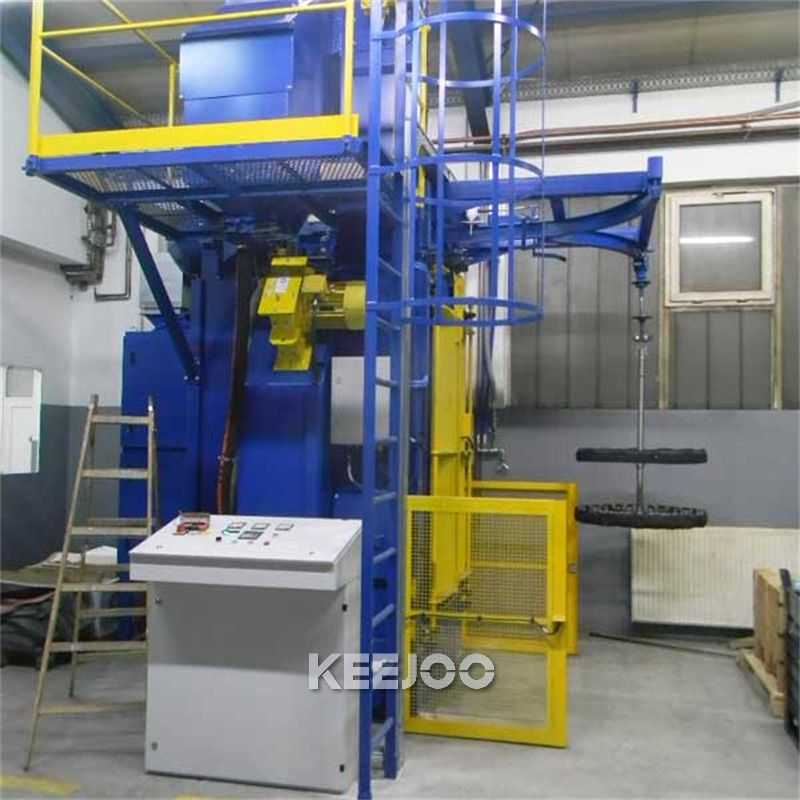Máquina de granallado de gancho giratorio 1200×1600 para limpieza de piezas de forja