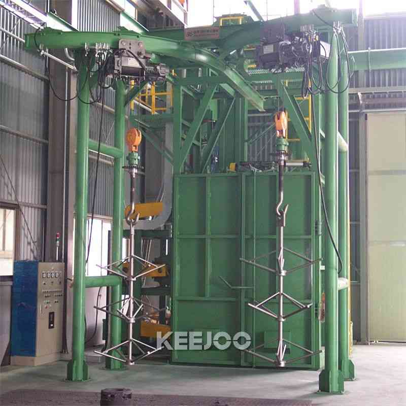 500Kg/hook Hanger Type Shot Blasting Machine For Rust Descaling
