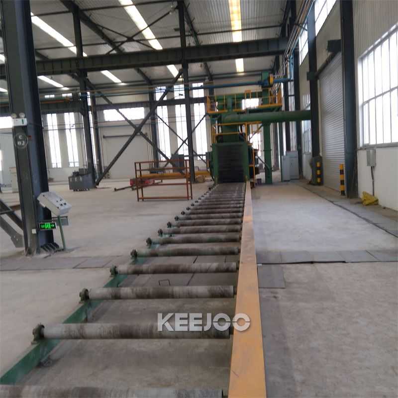 700×550mm Roller Conveyor Shot Blasting Machine Steel Plate And H Beam Cleaning