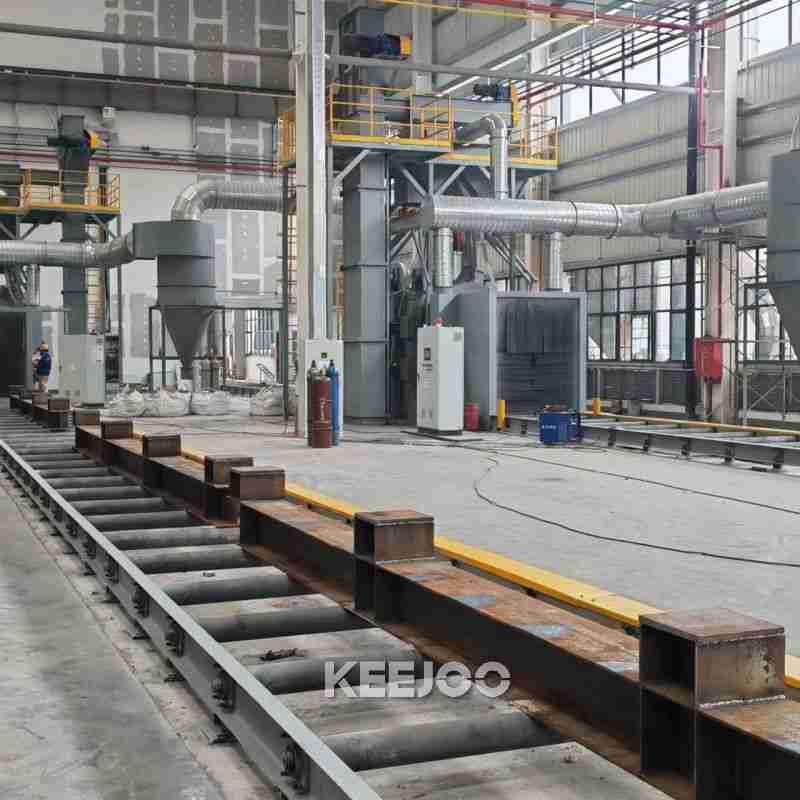 Surface Continuous Treatment 700mm Industrial Shot Blaster Roller Conveyor Type