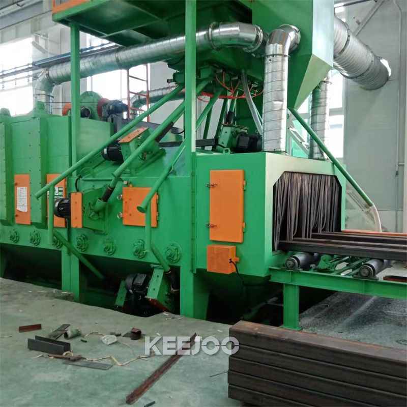 800*1200mm Steel Plate Shot Blasting Machine Paingting Pretreatment Line