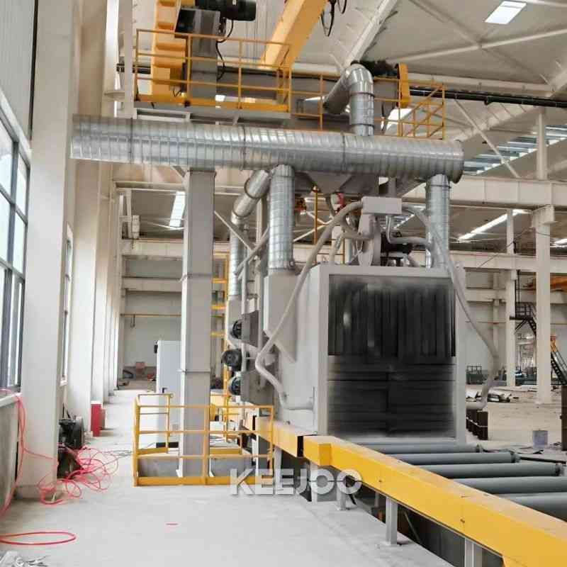 Steel Plate Cleaning Roller Conveyor Shot Blasting Machine 400V