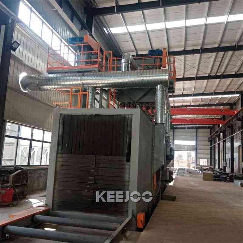 Steel Structural Sand Shot Blasting Machine Roller Conveyor Type 1.4M/Min