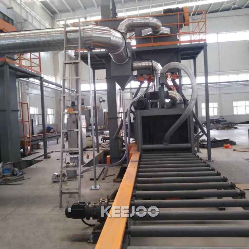 H Beam Roller Conveyor Shot Blasting Machine Roller Distance 800mm