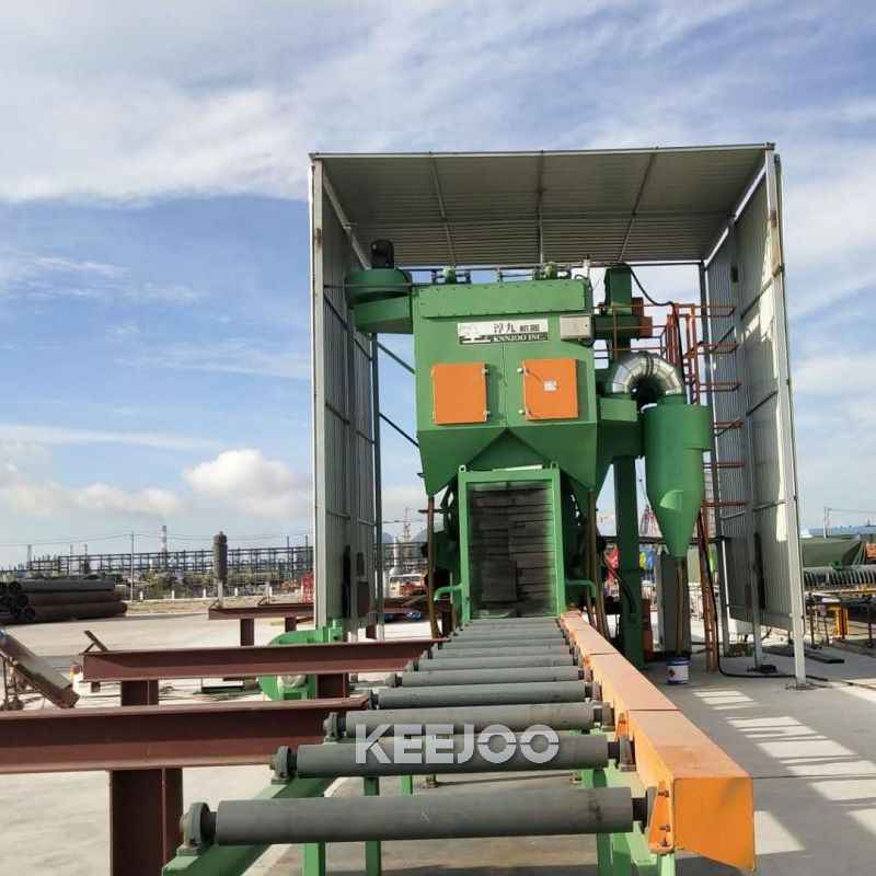 Width 1500mm Steel Shot Blasting Equipment Roller Conveyor Type