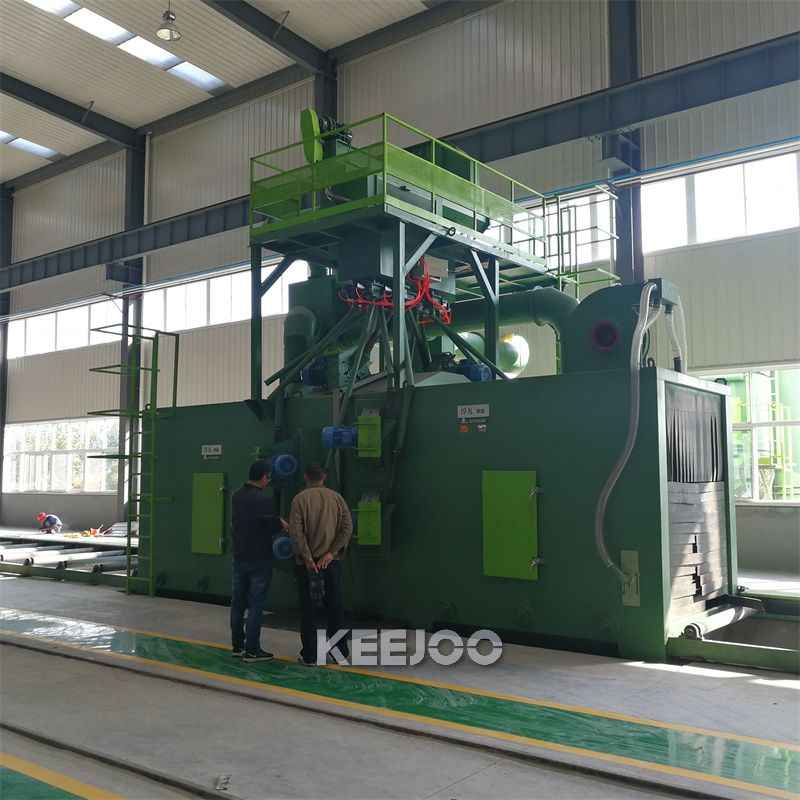 Noise Reduction 10dB Steel Plate Shot Blasting Machine angle steel
