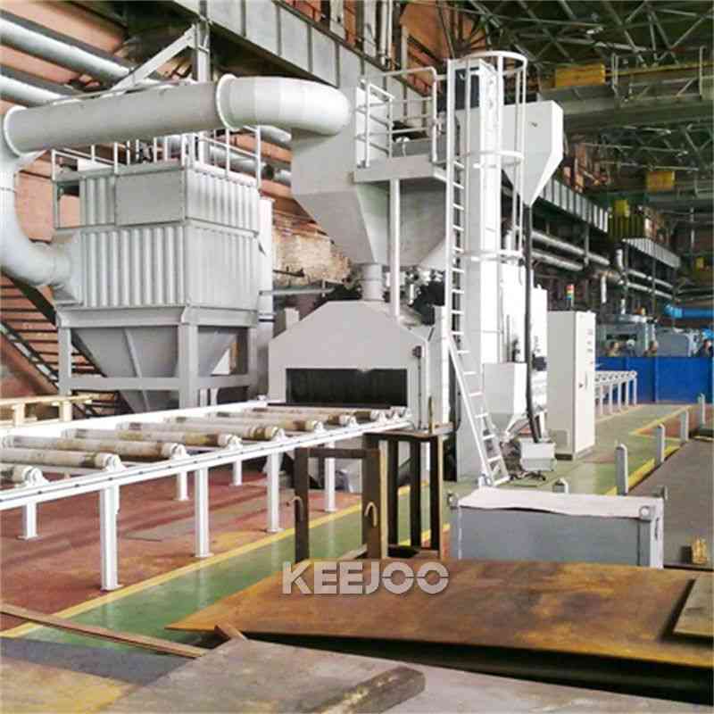 Noise Reduction 10dB Steel Plate Shot Blasting Machine angle steel
