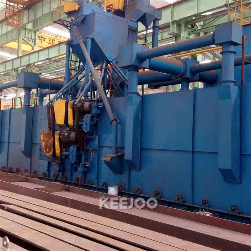 workpiece 1500*1500mm Roller Conveyor Shot Blasting Machine Steel Sheet cleaning