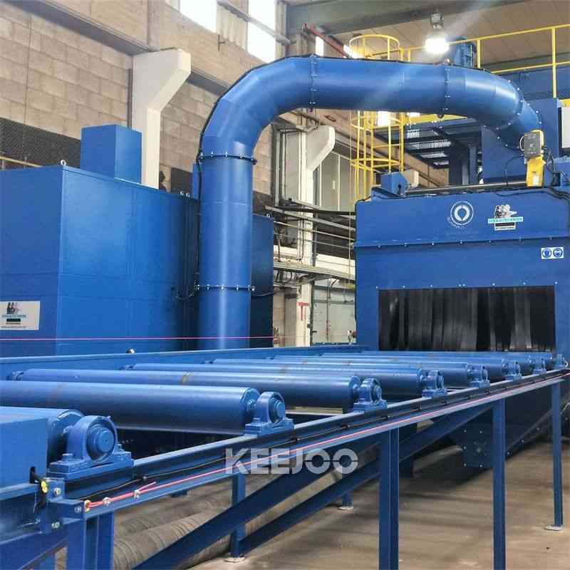 I Beam Cleaning Roller Conveyor 2500mm Steel Shot Blaster