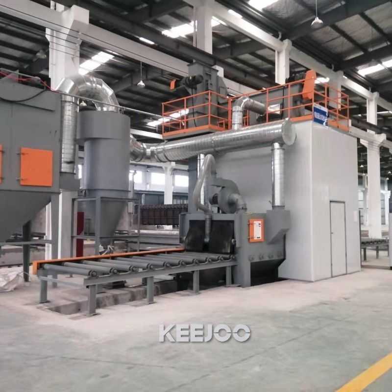 Metal Crane Shelf Roller Conveyor Shot Blasting Machine