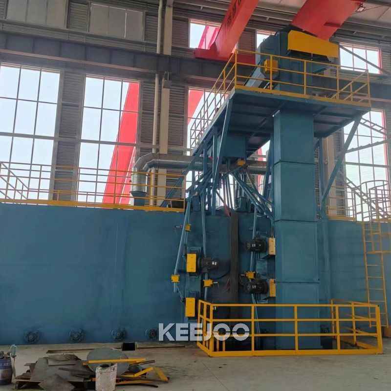 Metal Crane Shelf Roller Conveyor Shot Blasting Machine