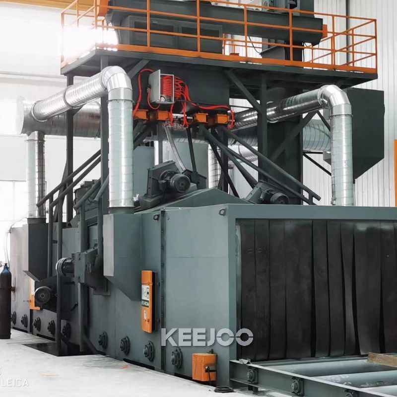 Steel Profile Continuous Feed Track Conveyor Shot Blasting Machine 4.5m/Min