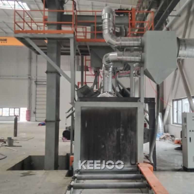 Steel Profile Continuous Feed Track Conveyor Shot Blasting Machine 4.5m/Min