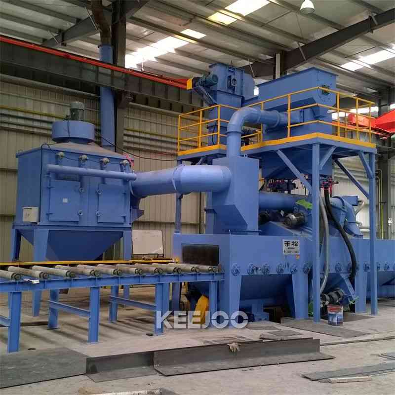 Steel Structural Roller Conveyor Shot Blasting Machine 1.0M/Min