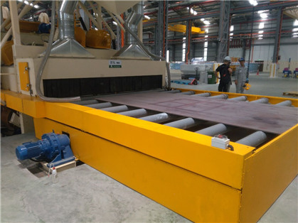 Workpiece L3580mm Roller Conveyor Shot Blasting Machine For Metal Sheet Cleaning