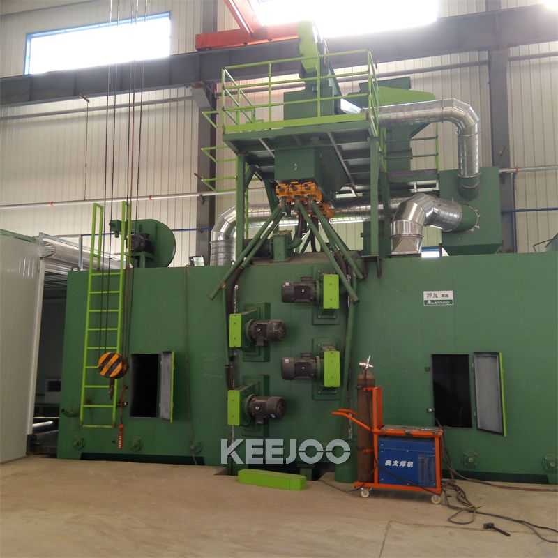 Roller Conveyor Stone Shot Blasting Machine , Shot Blasting Machine For Casting Descaling