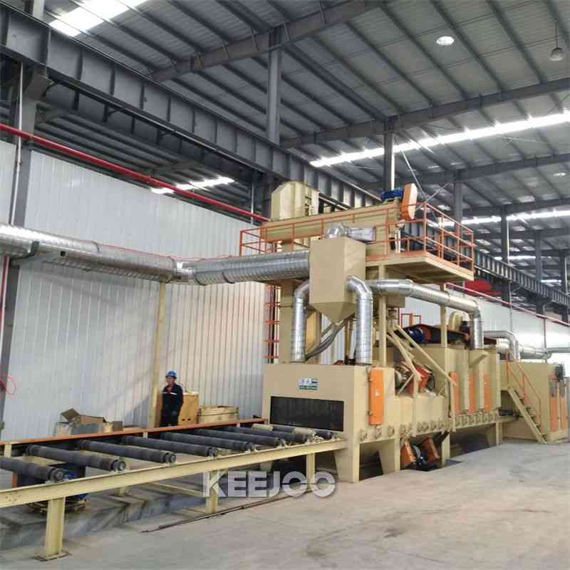 Metal Sheet Cleaning 15kw*8 Steel Plate Shot Blasting Machine