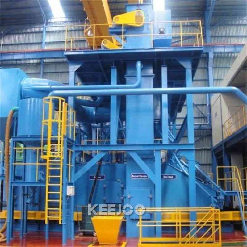 Large Steel Structure Parts Roller Conveyor Steel Shot Blaster Through Type