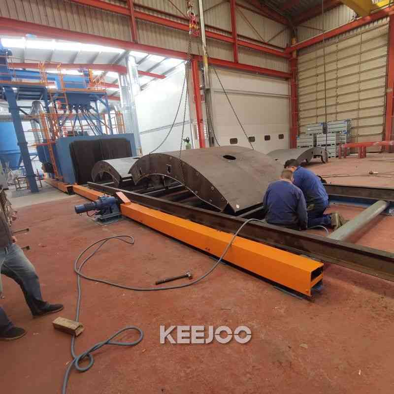 I Beam Cleaning 2m/min Shot Blasting Machine For Steel Profile