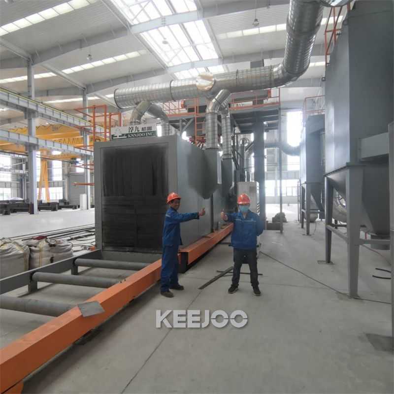 Steel Structure Cleaning 0.2m/Min H Beam Shot Blasting Machine 5.5kw*10