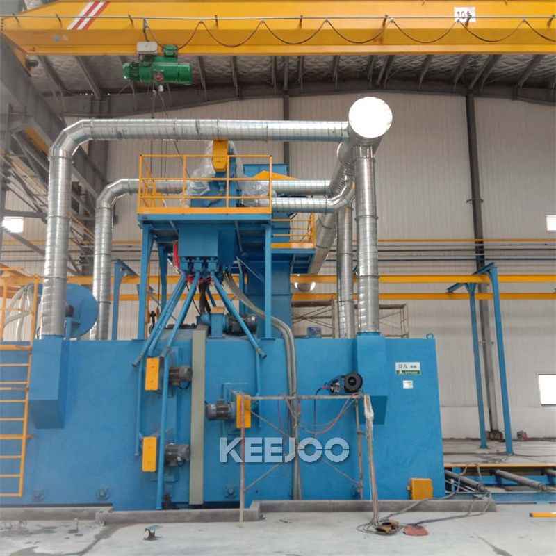 Steel Structure Cleaning 0.2m/Min H Beam Shot Blasting Machine 5.5kw*10