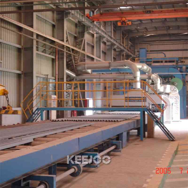 PLC Control System Steel Plate Shot Blasting Machine With Roller Conveyor