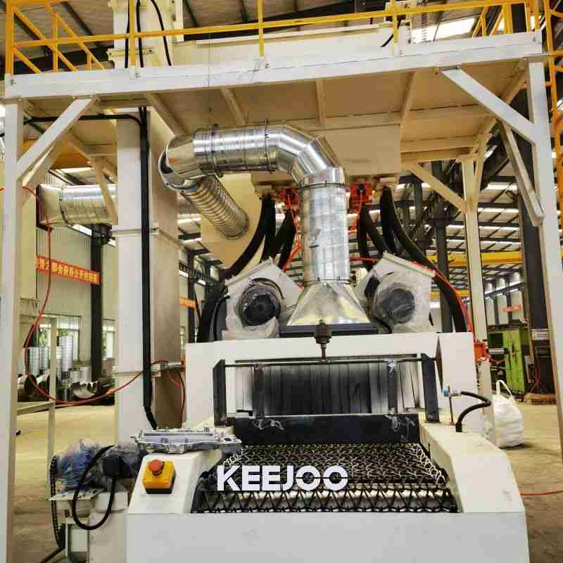 PLC control Wire Mesh Belt Shot Blasting Machine For Aluminum Pot Cleaning