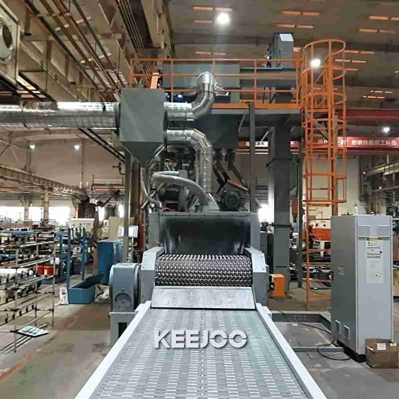 Aluminum Parts Cleaning Industrial Shot Blaster Mesh 800MM Belt Type