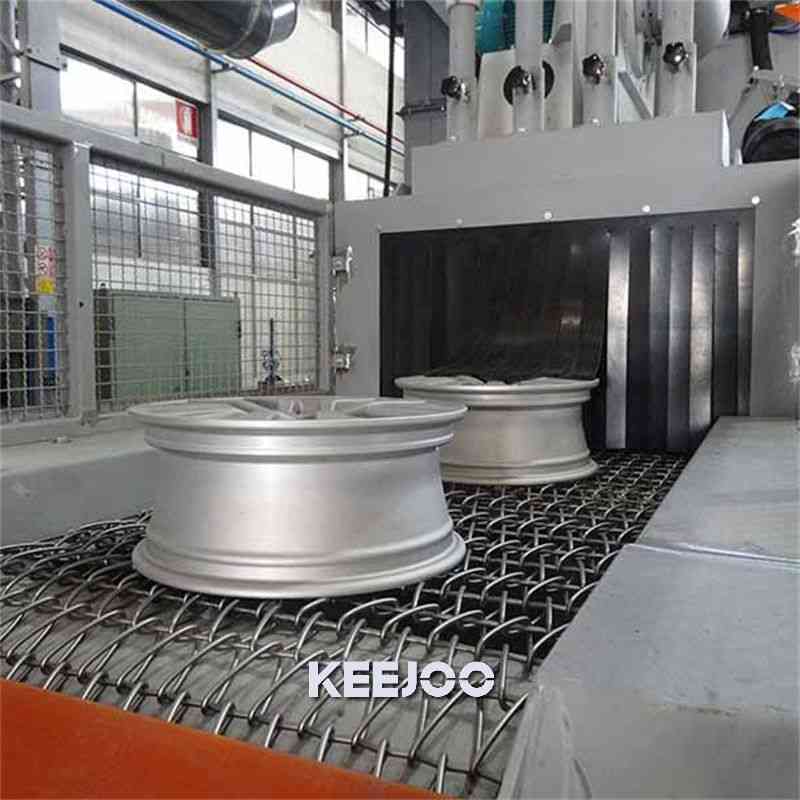 Continuous Feed Wire Mesh Shot Blasting Machine 3m/Min Die Castings
