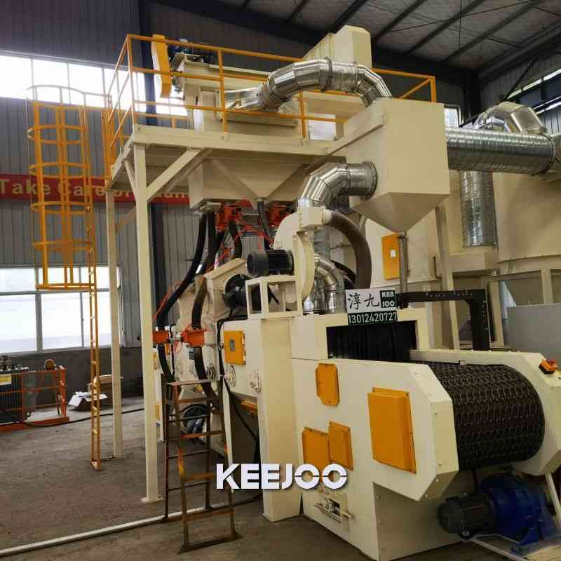 Gearwheel Cleaning Conveyor Wire Mesh Belt Shot Blasting Machine