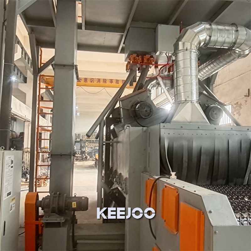Belt 1200mm Wire Mesh Shot Blasting Machine Concrete Stone Cleaning