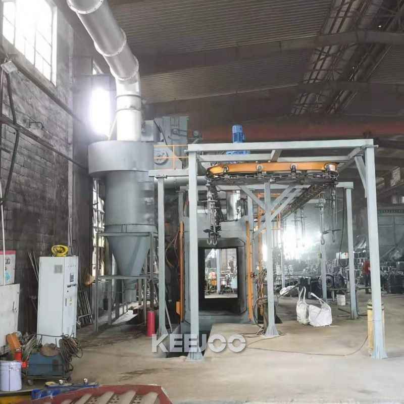 Pass Through Industrial Shot Blaster Castings Surface Treatment