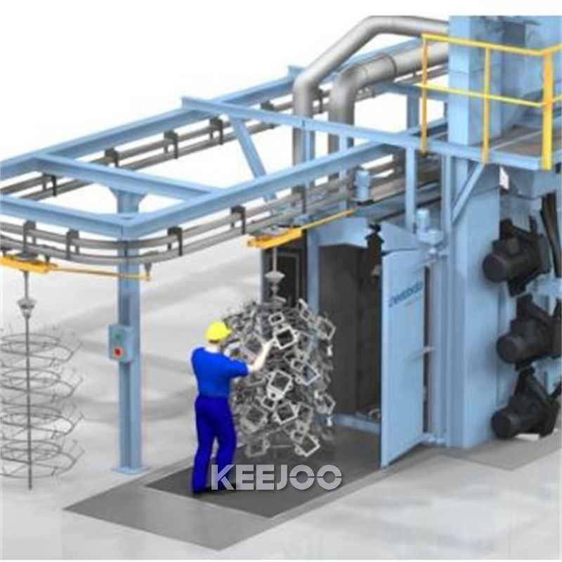 Overhead Rail Trolley Hanging Chain Short Blast Machine H400 180ZL