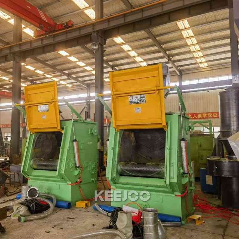 1500kg/hr Rubber Belt Shot Blasting Machine Stamping Parts Cleaning
