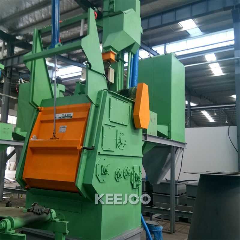 Rubber Apron Type Tumblast Shot Blasting Machine 180X Blast Wheel