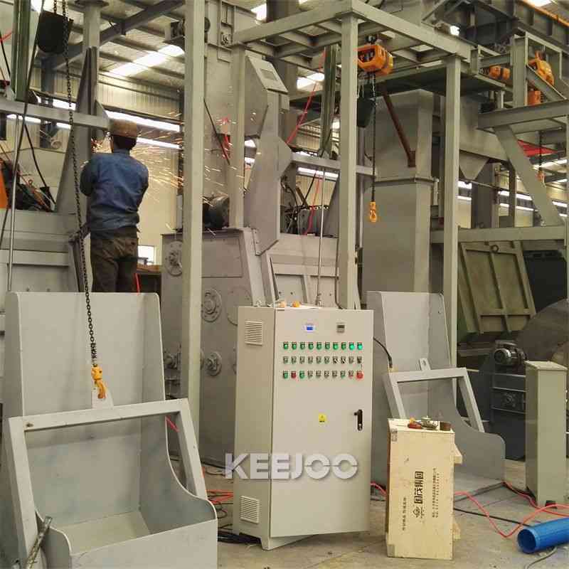 Automatic Steel Belt Tumblast Shot Blasting Machine Cr27% Blast Wheel
